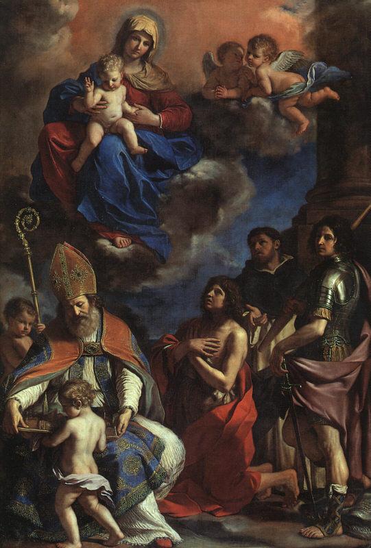  Giovanni Francesco  Guercino Virgin and Child with the Patron Saints of Modena France oil painting art